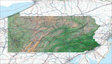 USA State Relief and Vector Map Package of Pennsylvania - Photoshop JPEG and Illustrator EPS