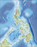 Photoshop JPEG Relief map and Illustrator EPS vector map Philippines