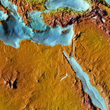 Mountain High Map # 101 africa low contrast relief based on land and seafloor elevation