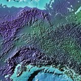 Mountain High Map # 203 alaska low contrast relief based on land and seafloor elevation