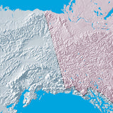 Mountain High Map # 203 alaska low contrast colorized relief basd on political outline
