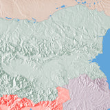 Mountain High Map # 508 greece low contrast colorized relief basd on political outline