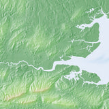 Mountain High Map # 517 england seast high contrast relief featuring land vegetation