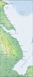 Photoshop JPEG Relief map and Illustrator EPS vector map British Isles - North East England