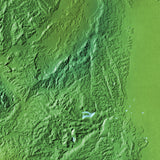 Mountain High Map # 521 england central low contrast relief based on land and seafloor elevation