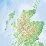Mountain High Map # 513 british isles high contrast relief featuring land vegetation