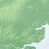 Mountain High Map # 522 england east high contrast relief featuring land vegetation