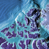 Mountain High Map # 202 canada low contrast relief based on land and seafloor elevation