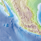 Mountain High Map # 205 central america high contrast relief featuring land vegetation