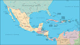Mountain High Map # 205 central america illustrator geopolitical view