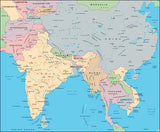 Mountain High Map # 304 central asia illustrator geopolitical view