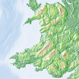 Mountain High Map # 516 england high contrast relief featuring land vegetation