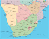 Mountain High Map # 108 south africa illustrator geopolitical view