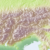 Mountain High Map # 512 germany high contrast relief featuring land vegetation