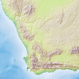 Mountain High Map # 108 south africa high contrast relief featuring land vegetation