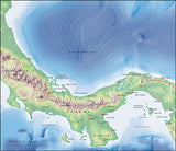 Mountain High Map #212 panama photoshop low contrast relief map with close up detail