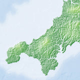 Mountain High Map # 519 england swest high contrast relief featuring land vegetation