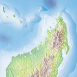 Mountain High Map # 107 madagascar high contrast relief featuring land vegetation