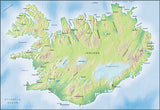Mountain High Map #511 iceland photoshop low contrast relief map with close up detail