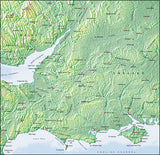 Mountain High Map #518 england south photoshop low contrast relief map with close up detail