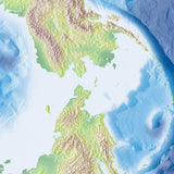 Mountain High Map # 610 arctic 90e high contrast relief featuring land vegetation