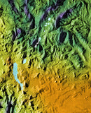 Mountain High Map # 106 africa east low contrast relief based on land and seafloor elevation