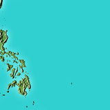 Mountain High Map # 309 indonesia low contrast relief based on land and seafloor elevation