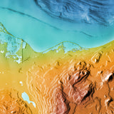 Mountain High Map # 103 nile delta low contrast relief based on land and seafloor elevation