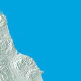 Mountain High Map # 516 england low contrast colorized relief basd on political outline