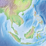 Mountain High Map # 301 asia high contrast relief featuring land vegetation