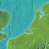 Mountain High Map # 505 france low contrast relief based on land and seafloor elevation