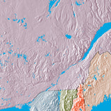 Mountain High Map # 209 usa neast low contrast colorized relief basd on political outline