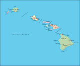 Mountain High Map # 210 hawaiian islands illustrator geopolitical view