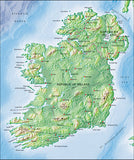 Photoshop JPEG Relief map and Illustrator EPS vector map Ireland