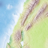 Mountain High Map # 303 israel high contrast relief featuring land vegetation