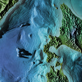 Mountain High Map # 306 japan low contrast relief based on land and seafloor elevation