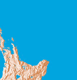 Mountain High Map # 403 new zealand low contrast colorized relief basd on political outline