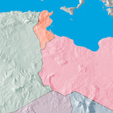 Mountain High Map # 102 africa north low contrast colorized relief basd on political outline