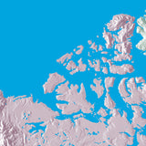 Mountain High Map # 201 north america low contrast colorized relief basd on political outline
