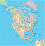Mountain High Map # 201 north america illustrator geopolitical view