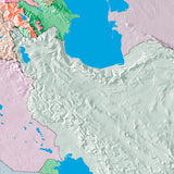 Mountain High Map # 302 saudi arabia low contrast colorized relief basd on political outline