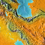 Mountain High Map # 302 saudi arabia low contrast relief based on land and seafloor elevation