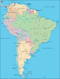 Mountain High Map # 213 south america illustrator geopolitical view