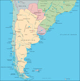 Mountain High Map # 215 south america south illustrator geopolitical view