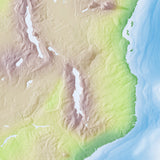Mountain High Map # 105 africa south high contrast relief featuring land vegetation