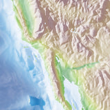 Mountain High Map # 204 usa high contrast relief featuring land vegetation