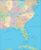 Mountain High Map # 206 usa east illustrator geopolitical view