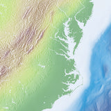 Mountain High Map # 206 usa east high contrast relief featuring land vegetation