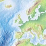 Mountain High Map # 605 world x2 gall high contrast relief featuring land vegetation