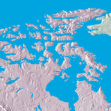 Mountain High Map # 605 world x2 gall low contrast colorized relief basd on political outline